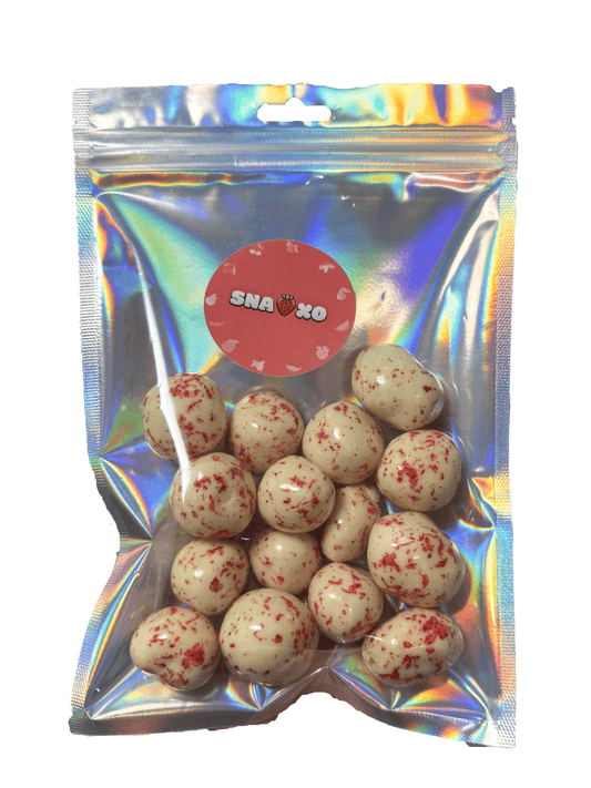 Brombeer-Dragees mit weißer Schokolade