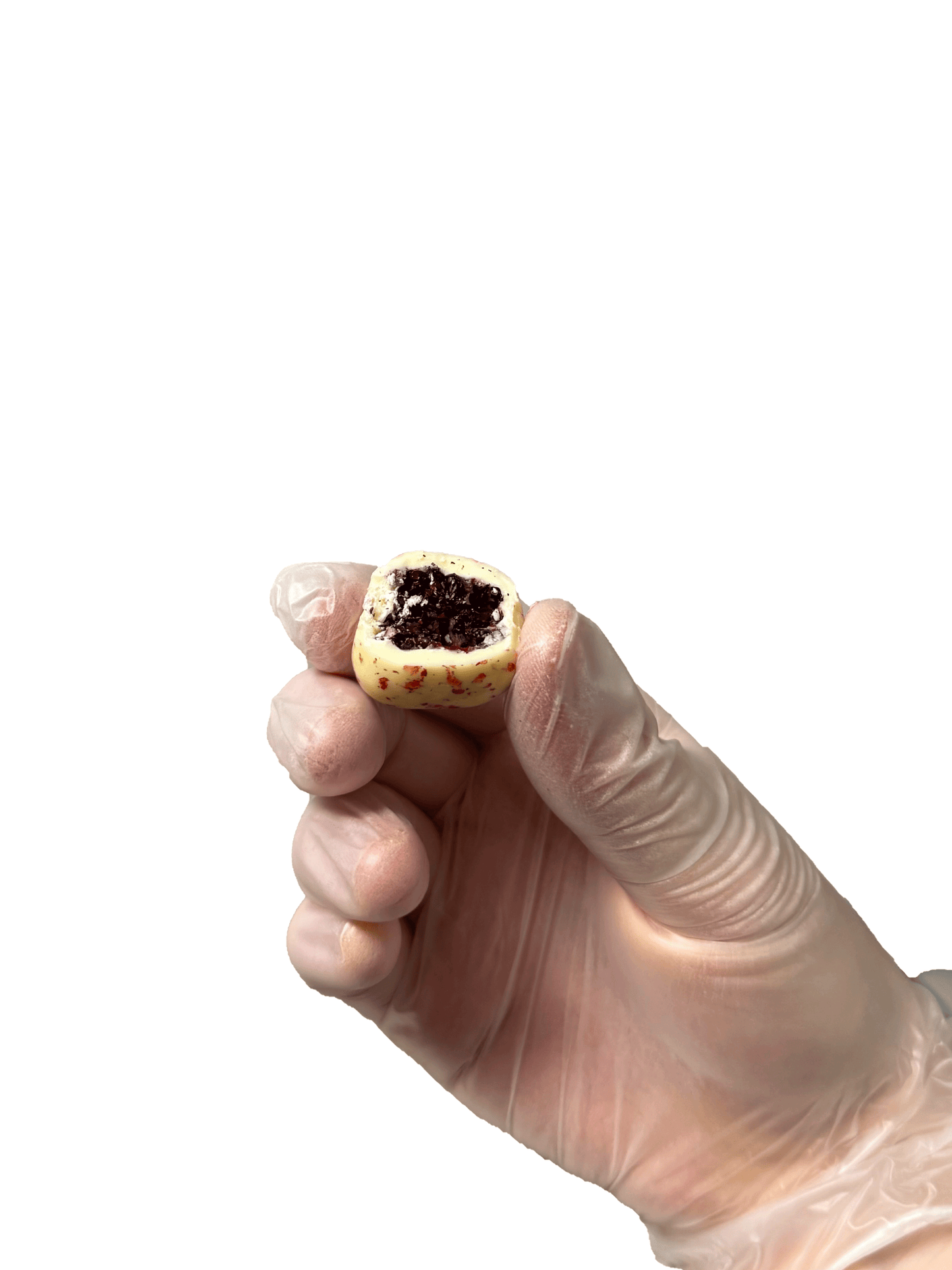 Brombeer-Dragees mit weißer Schokolade